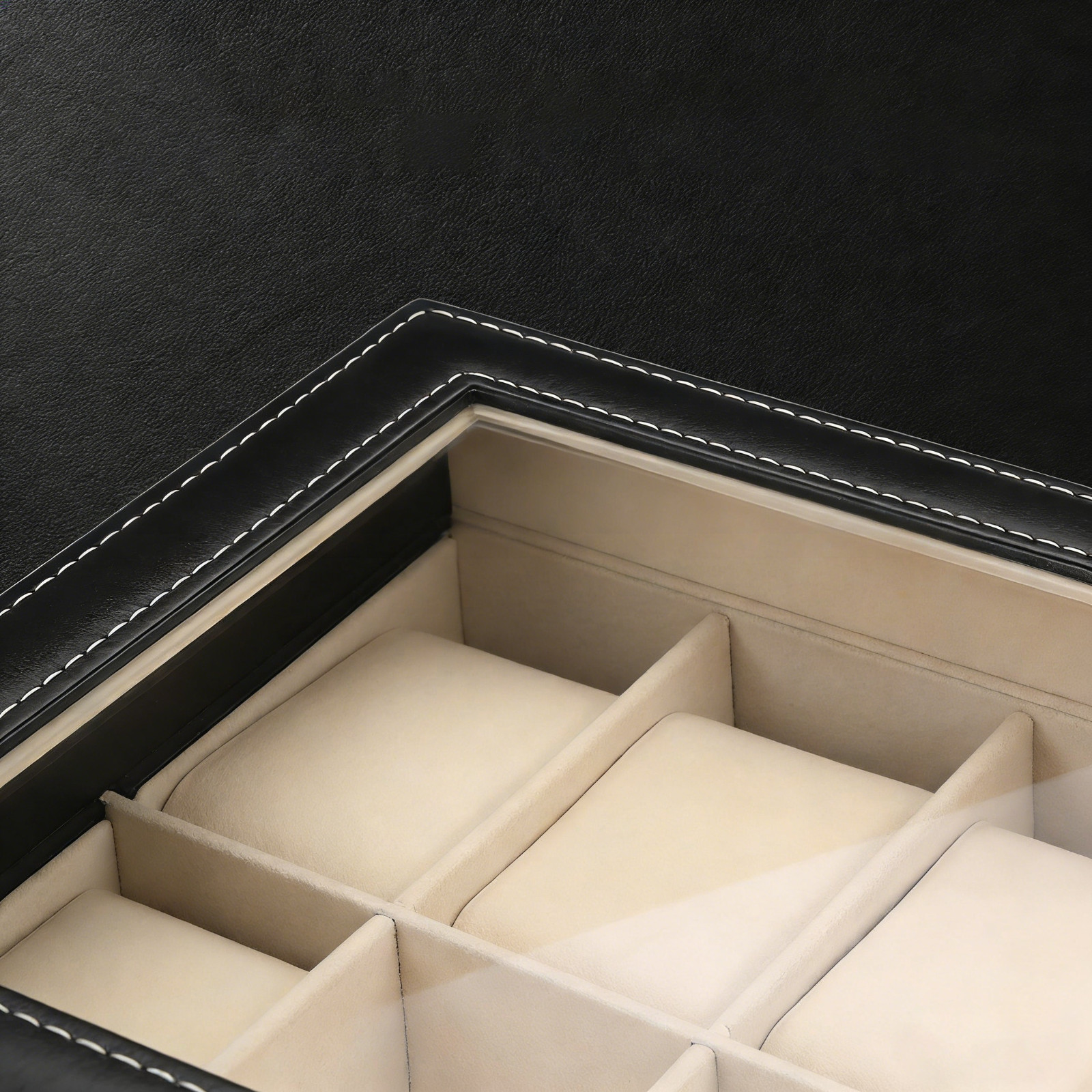 12 Slots PU Leather Wrist Watch Display Box Storage Holder Organizer Case US