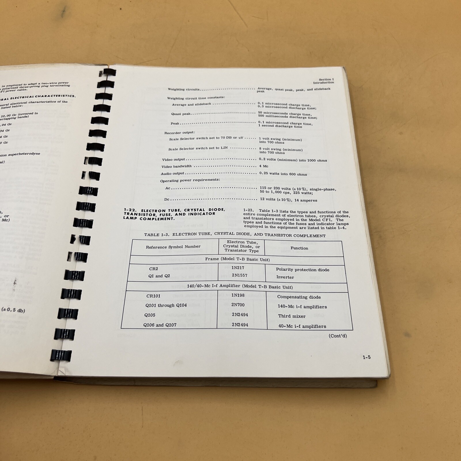 POLARAD CALIBRATED FIELD INTENSITY RECEIVER MODEL CFI OPERATING REPAIR HANDBOOK