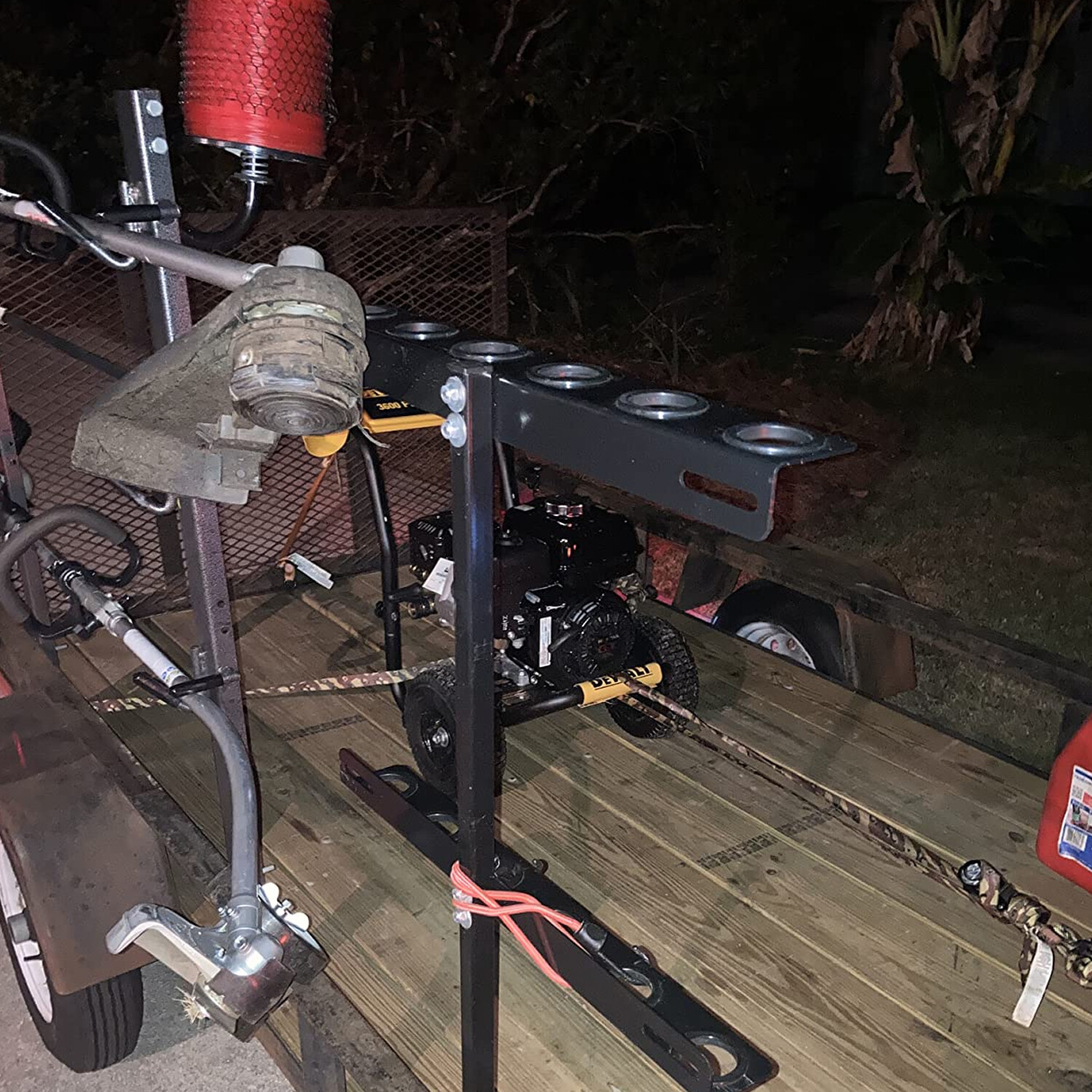 6 - Hole Trailer Shovel Holder – Fits Rakes, Pickaxes and Straight-Handle Tools