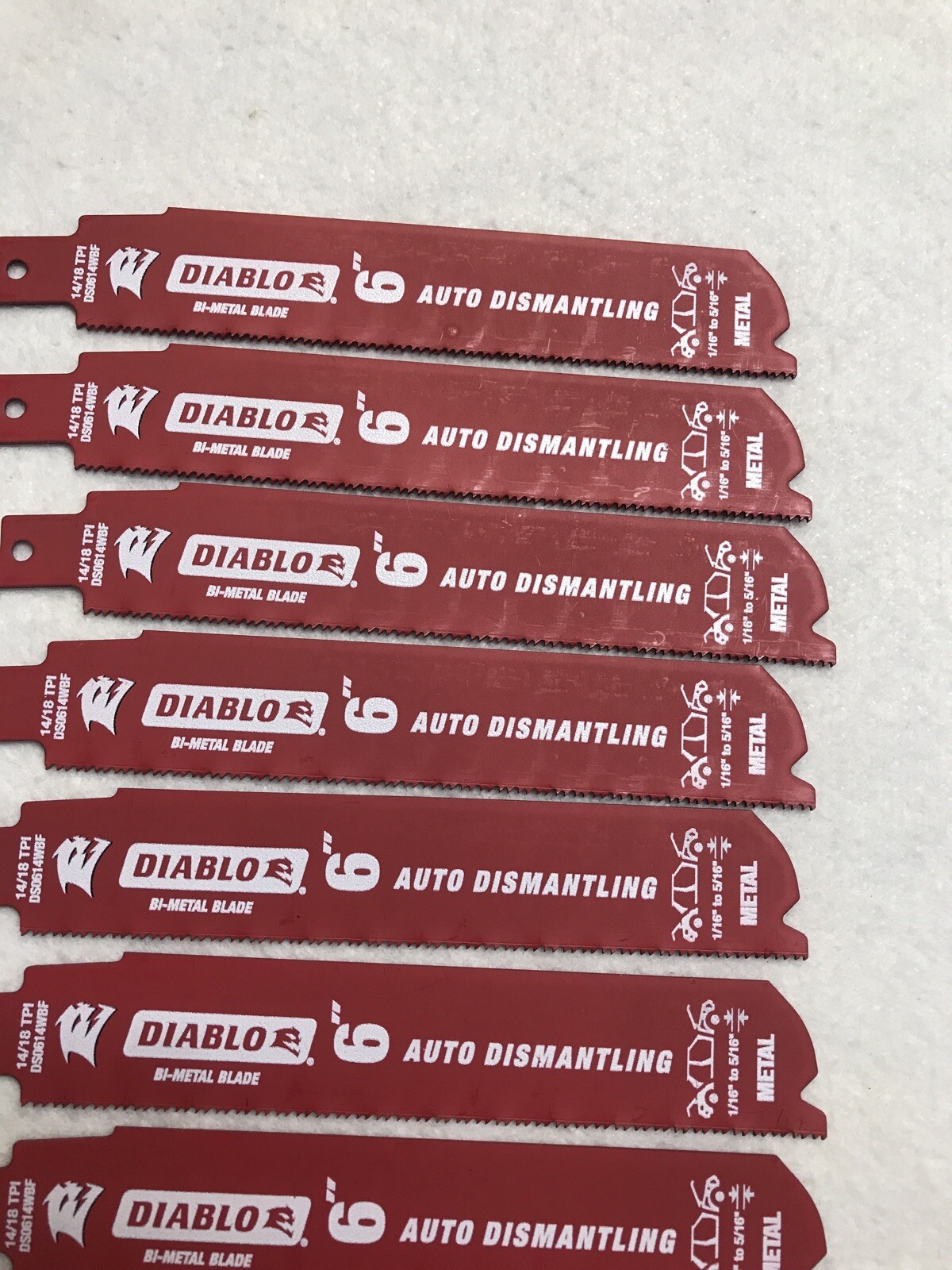 20 Pack Diablo 6" 14/18 TPI Reciprocating Saw Blades Auto Dismantling Metal Cutt