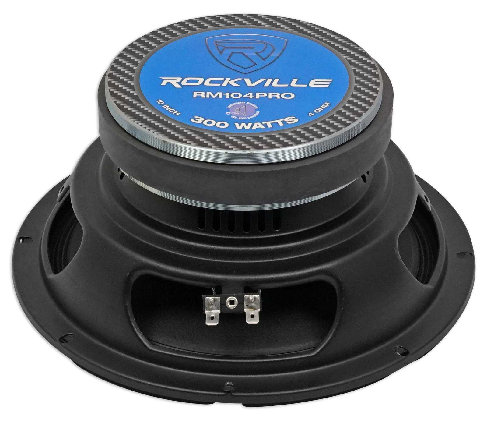 2) Rockville RM104PRO 10" 1200 Watt 4-Ohm SPL Car Midrange Mid-Bass Pro Speakers