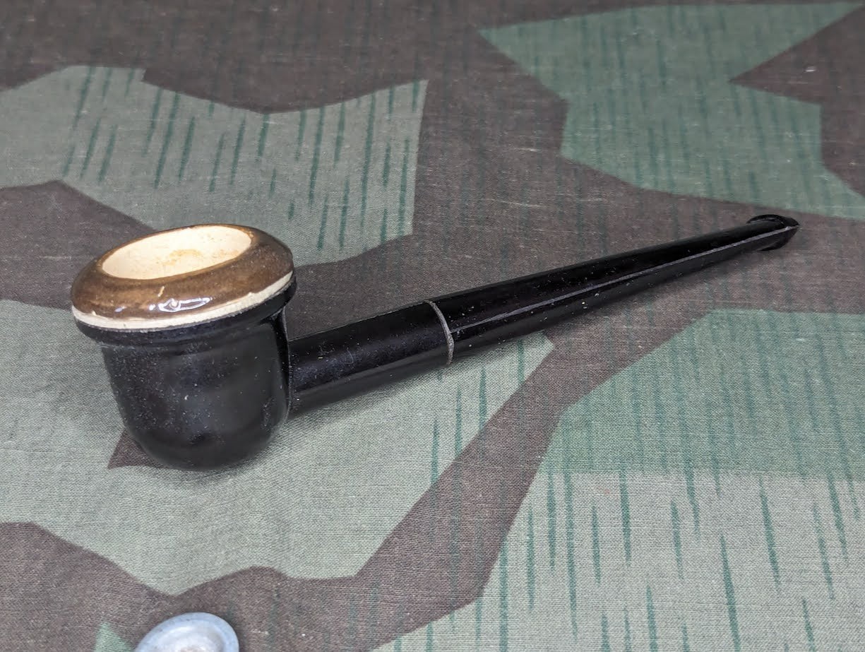 Vintage 1940s WWII German Soldier's Bakelite Ceramic Pipe Unused Unsmoked NOS