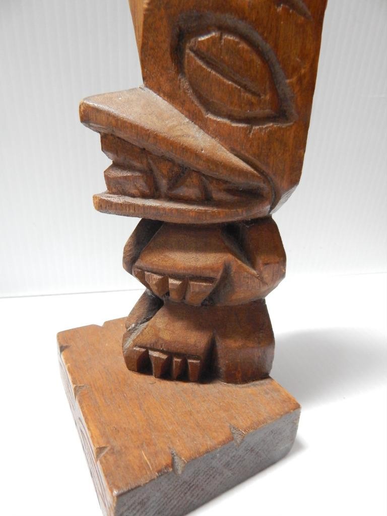 VINTAGE ALASKA TLINGIT INDIAN NW COAST NATURAL RED CEDAR WOOD TOTEM POLE