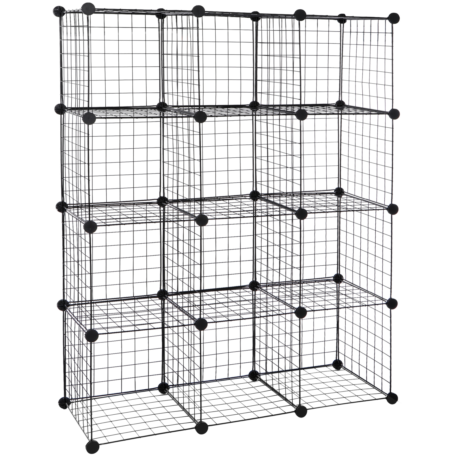 Wire Cube Storage Organizer Shelving 12-Cube Wire Shelves Rack Modular Bookshelf