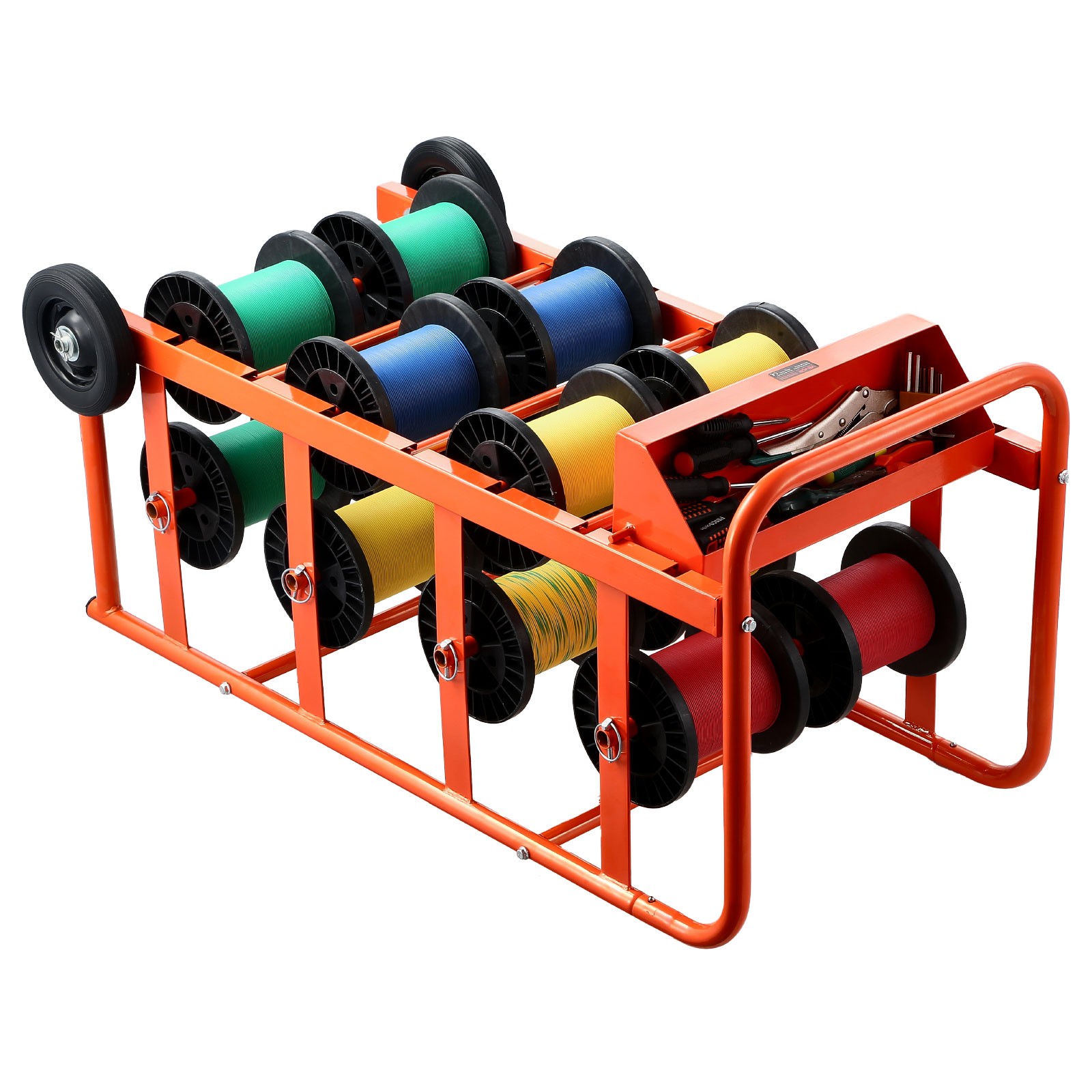 VEVOR Wire Spool Rack 11 Rods Cable Caddy Wire Spool Cart for Industrial