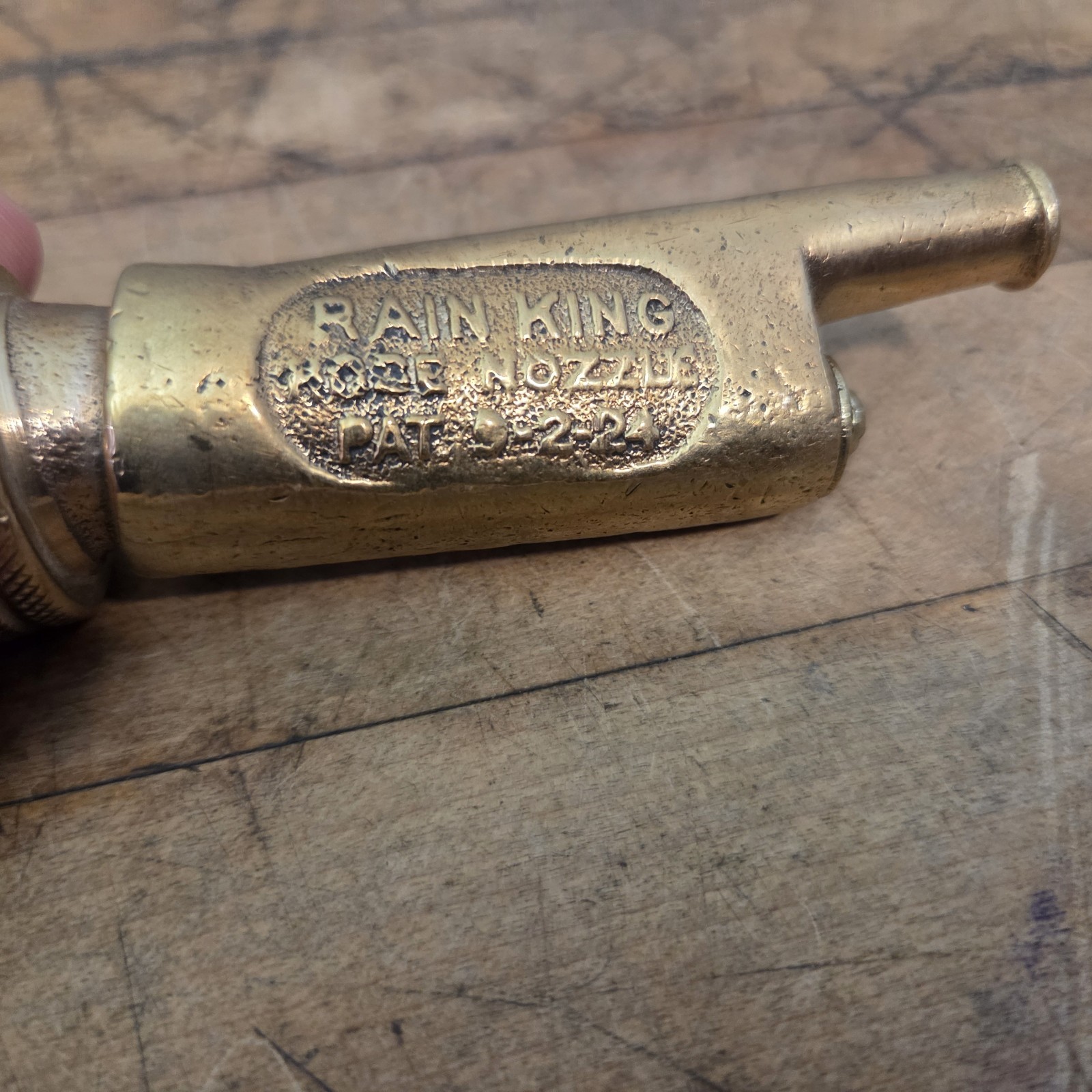 Antique RAIN KING Brass Hose Nozzle Chicago Flexible Shaft Company Patent 9-2-24