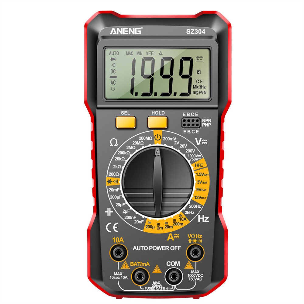 Digital Multimeter Voltmeter AC DC Volt Meter Ohmmeter Auto Range Tester