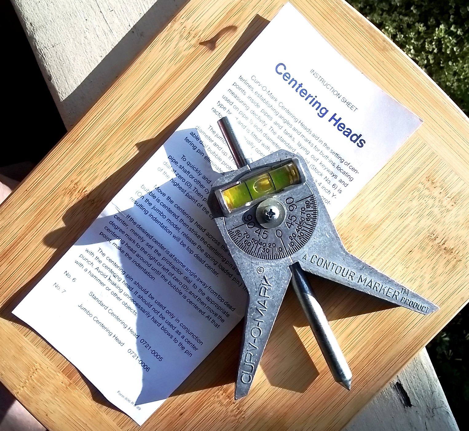 CURV-O-MARK Tool #6 CENTERING HEAD for a Contoured Workpiece