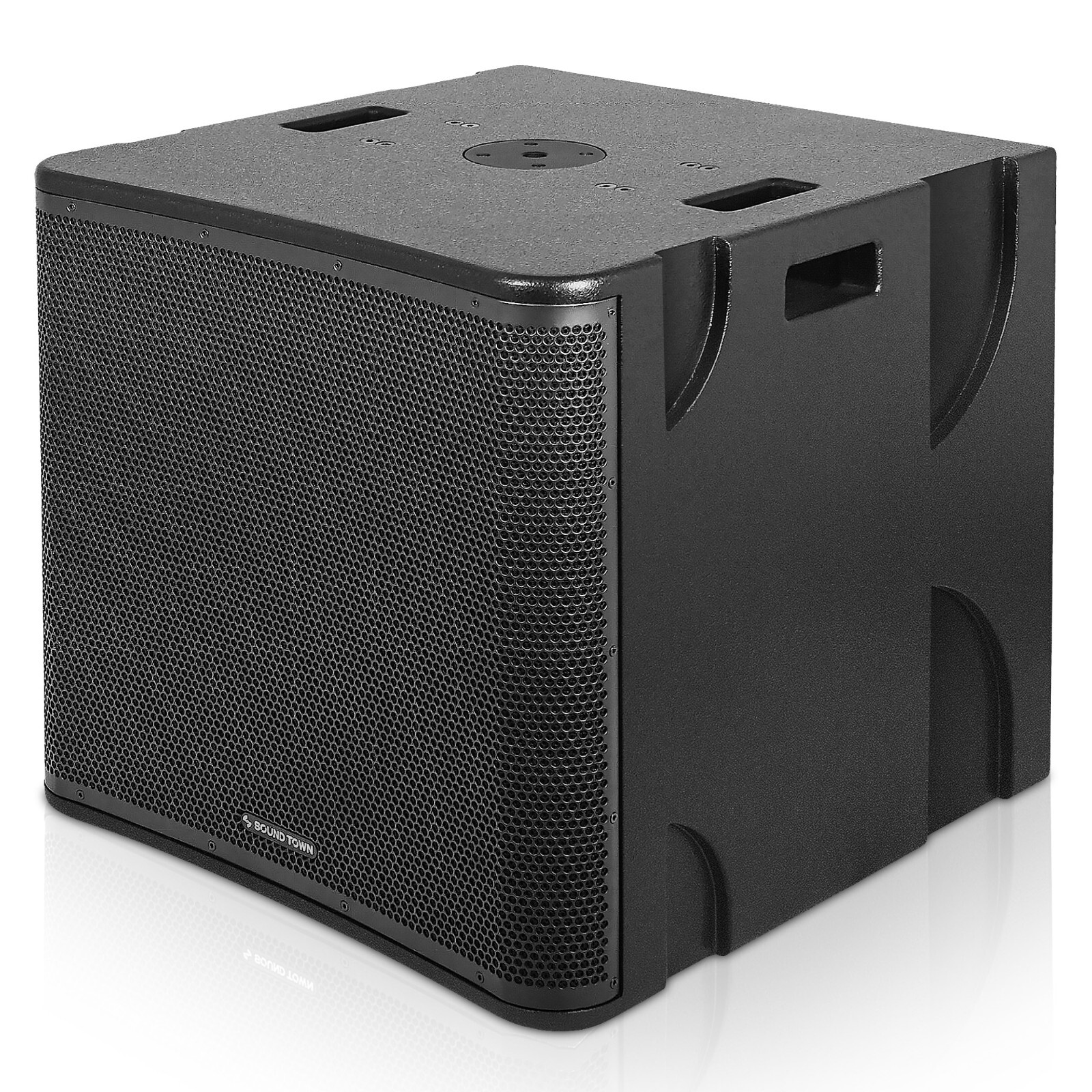 Sound Town CARME 1400W 15" Powered Subwoofer with DSP，Plywood Black(CARME-15SPW)
