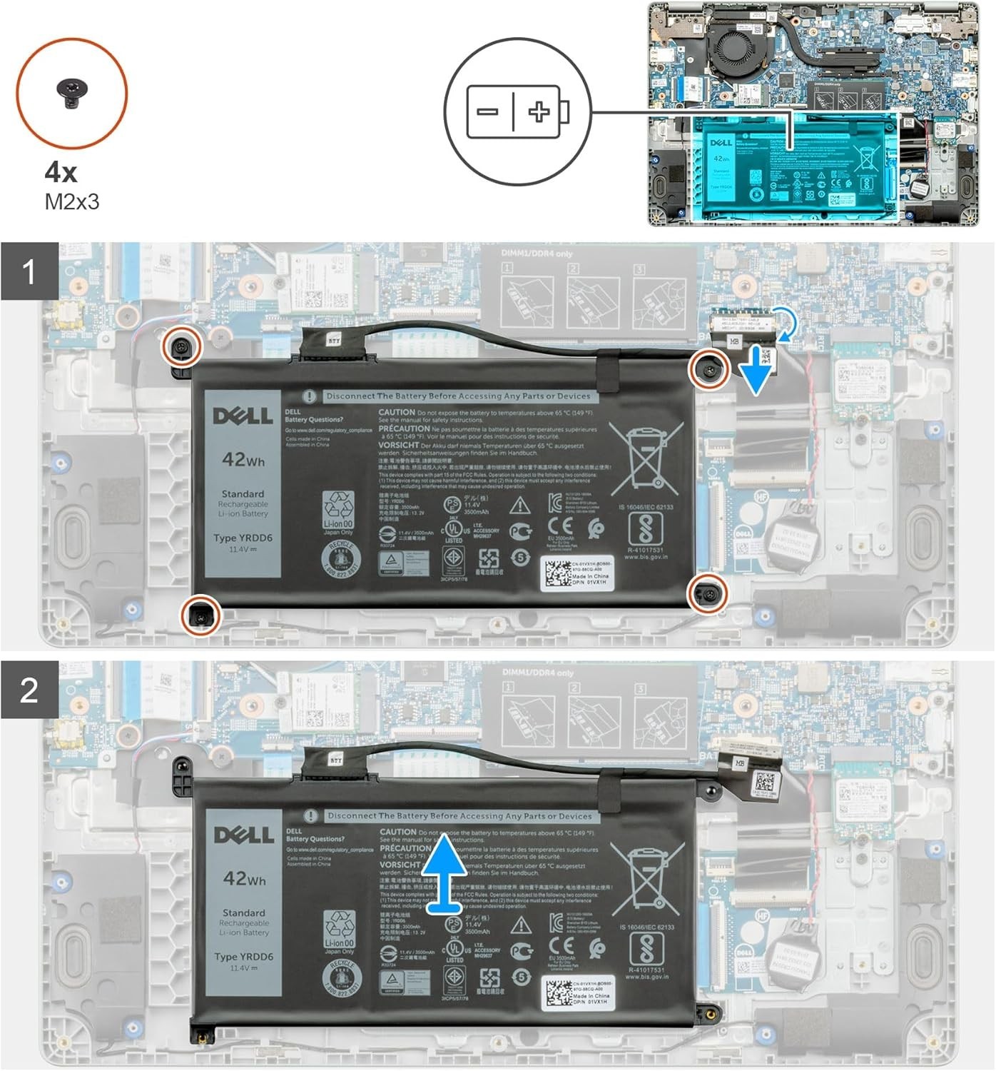 Original OEM YRDD6 Battery For Dell Inspiron 5584 5585 5590 5591 5593 5594 5598