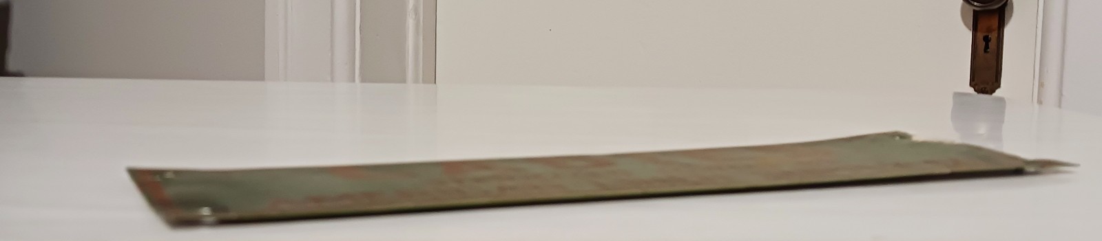 Vintage Ladies Room Sign Green Gold Sterilized Towels American Linen Supply Co.