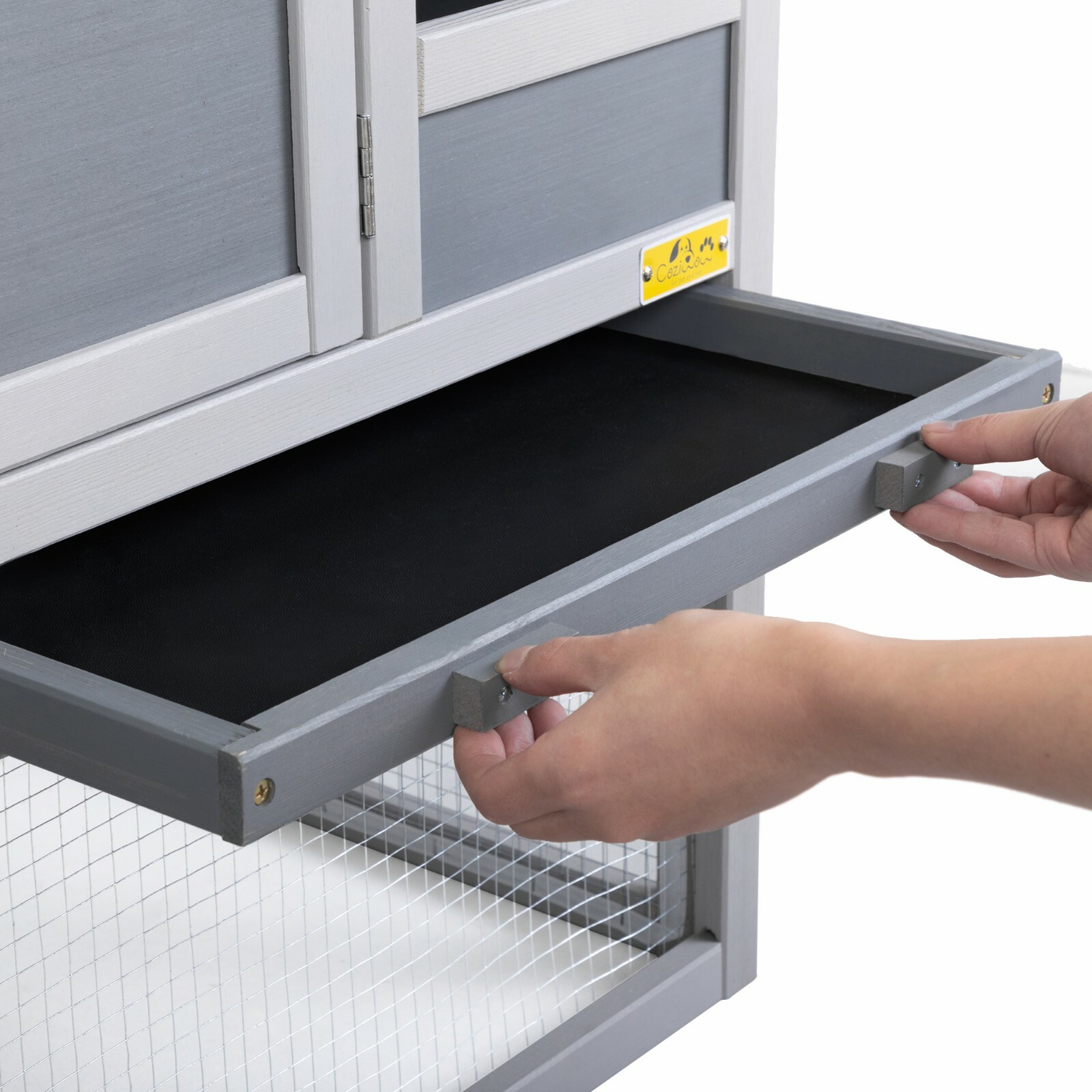 2-Tier Rabbit Hutch Wooden Bunny Cage Pet Cage with Run Resting Box Outdoor