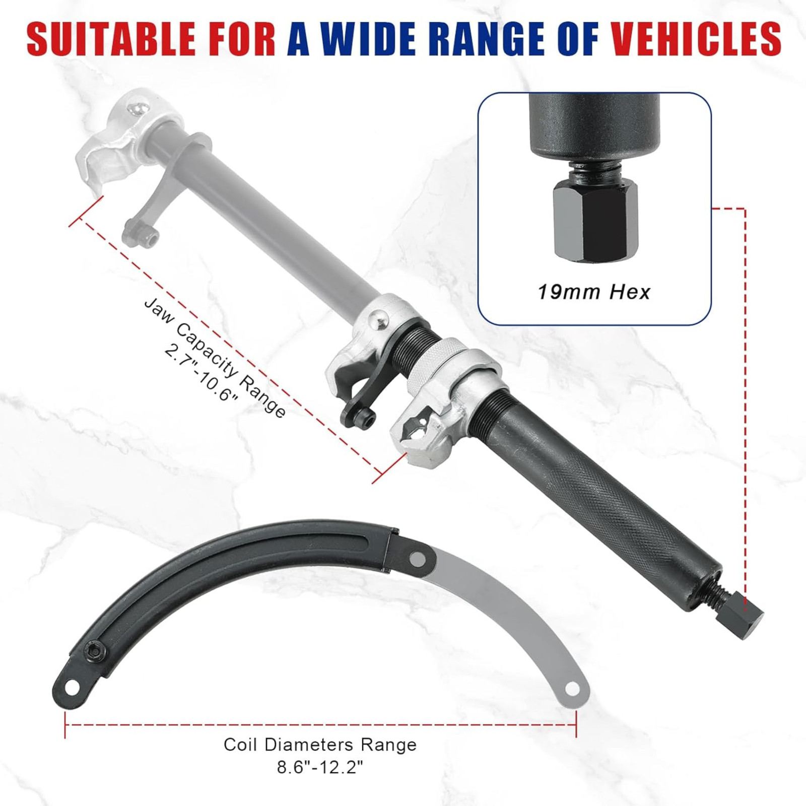 Coil Spring Compressor Tool, Heavy Duty Macpherson Strut Spring Compressor Tool,