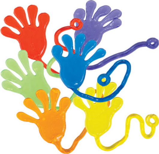 12 BIG EXTRA HUGE STICKY HANDS 12", CARNIVALS, PINATA PARTY FAVORS GOODY BAGS