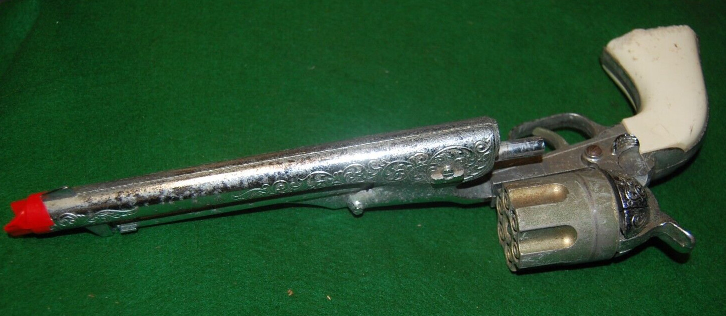 VINTAGE 1950s HUBLEY REPLICA COLT 45 TOY CAP GUN USED L1