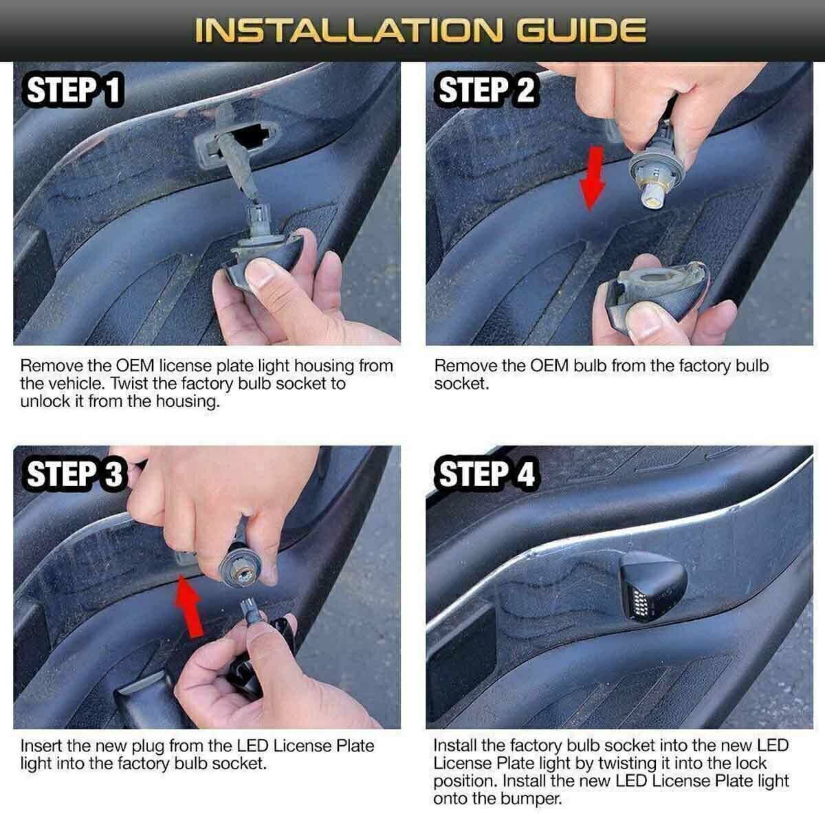 For Avalanche For Silverado Tahoe LED License Number Plate Lights Tag Rear Lamps