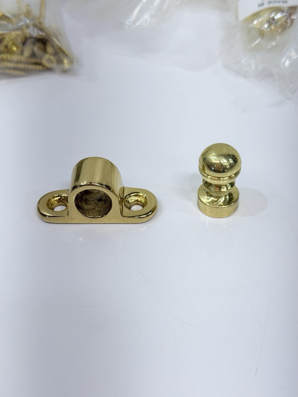 Set Of 24 Vintage Brass Gold Tone Stairway Rod Brackets & Finials Conso Spain