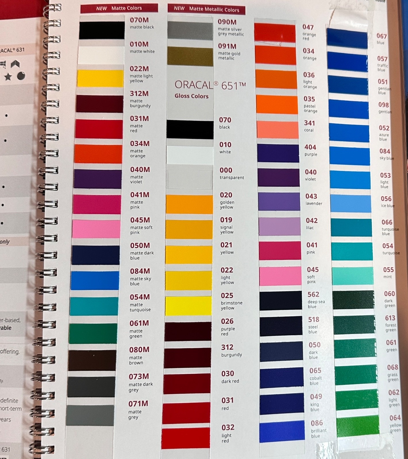 Oracal 651  High Quality Outdoor Sign Vinyl,  pick color and size,  USA made