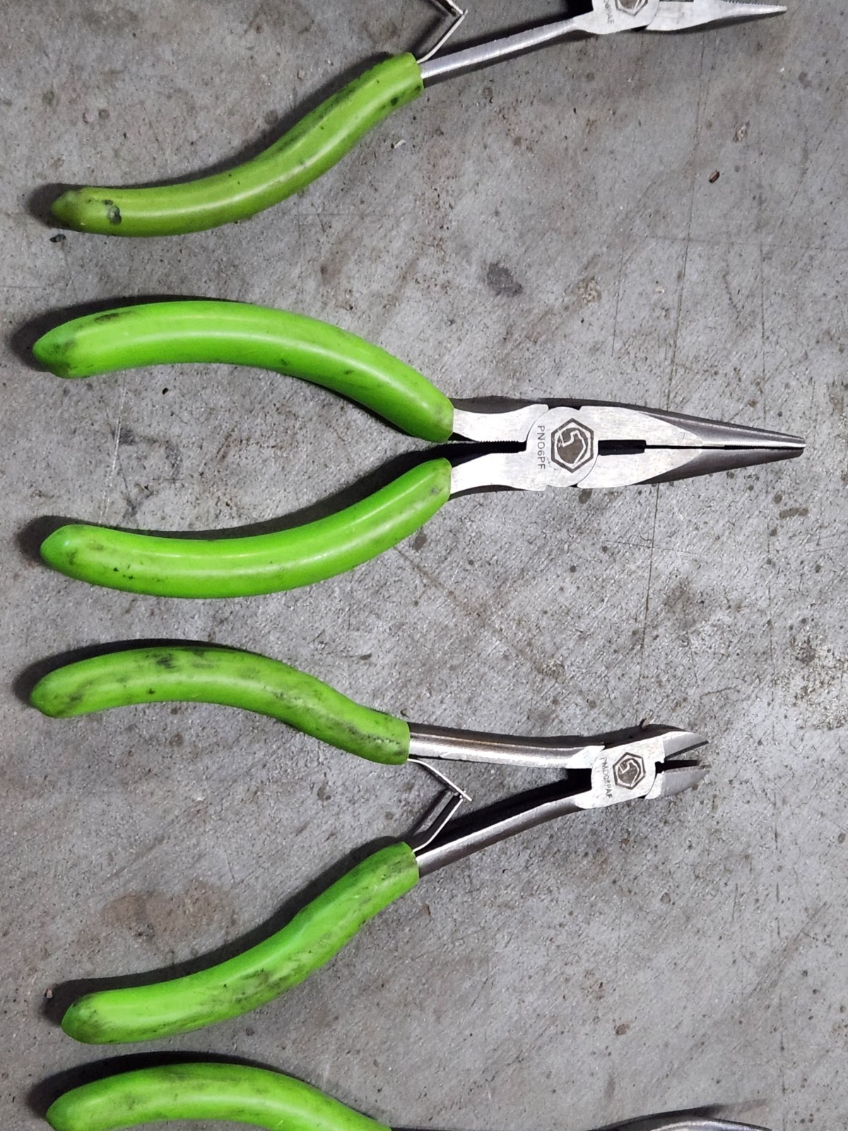 Lot 9 MATCO Mac PLIERS Cutters Needle HOSE CLAMP LONG REACH Green Red USED