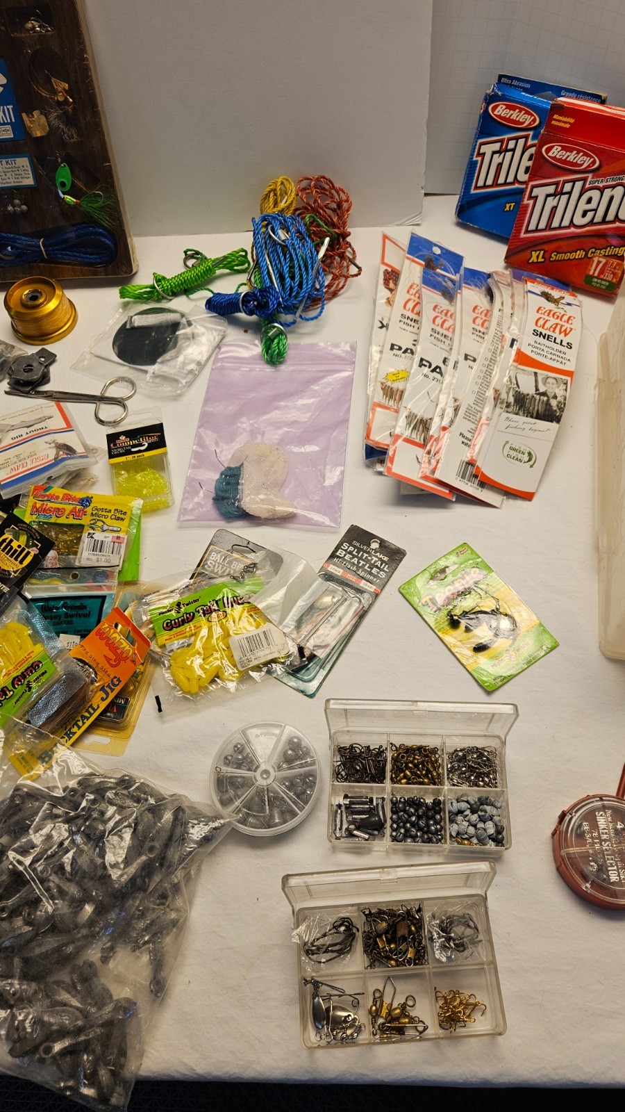 New/Used Large Lot Fishing Accessories Lures, Lines, Bobbers, Weights, Hooks