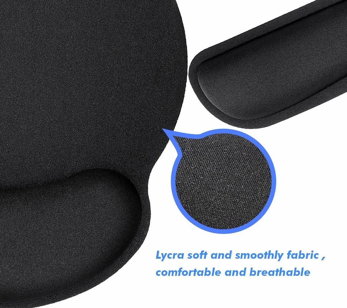 2Pc Premium Memory Foam Keyboard Wrist Support Bar and Mouse Wrist Rest Pads Set
