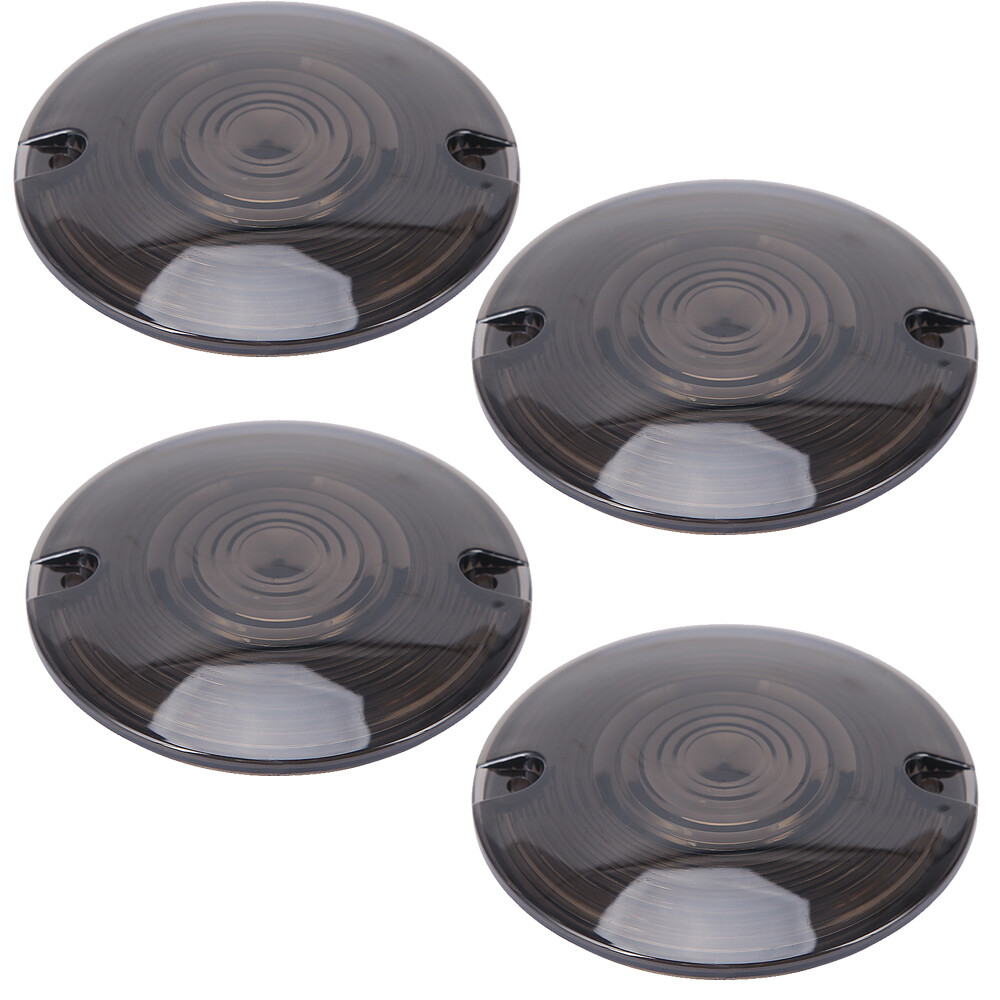 4x Smoked Turn Signal Light Lens Covers For Harley Touring Road Electra Glide