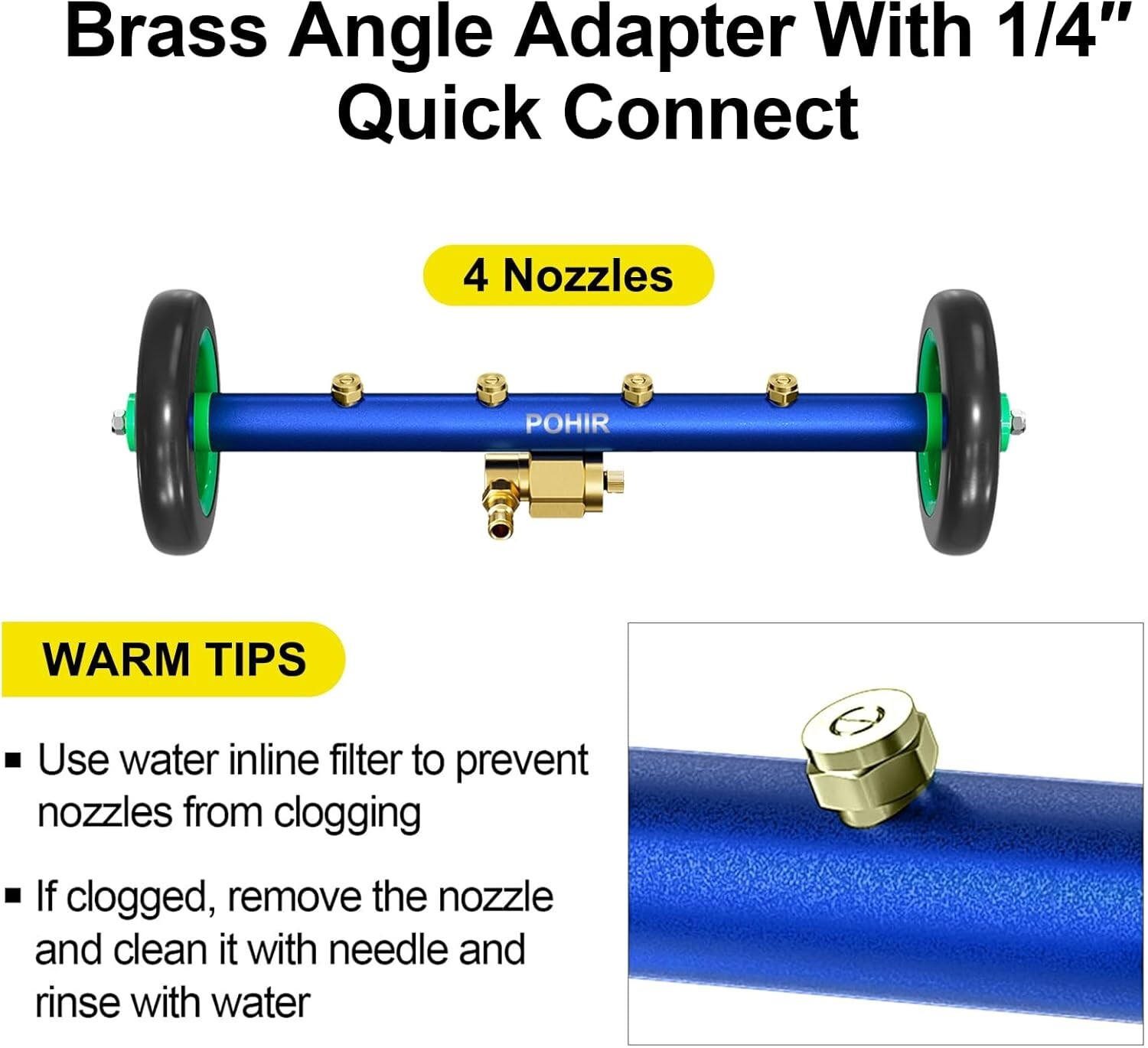 POHIR 16" Pressure Washer Undercarriage Cleaner 4800 PSI Under Car Washer Broom