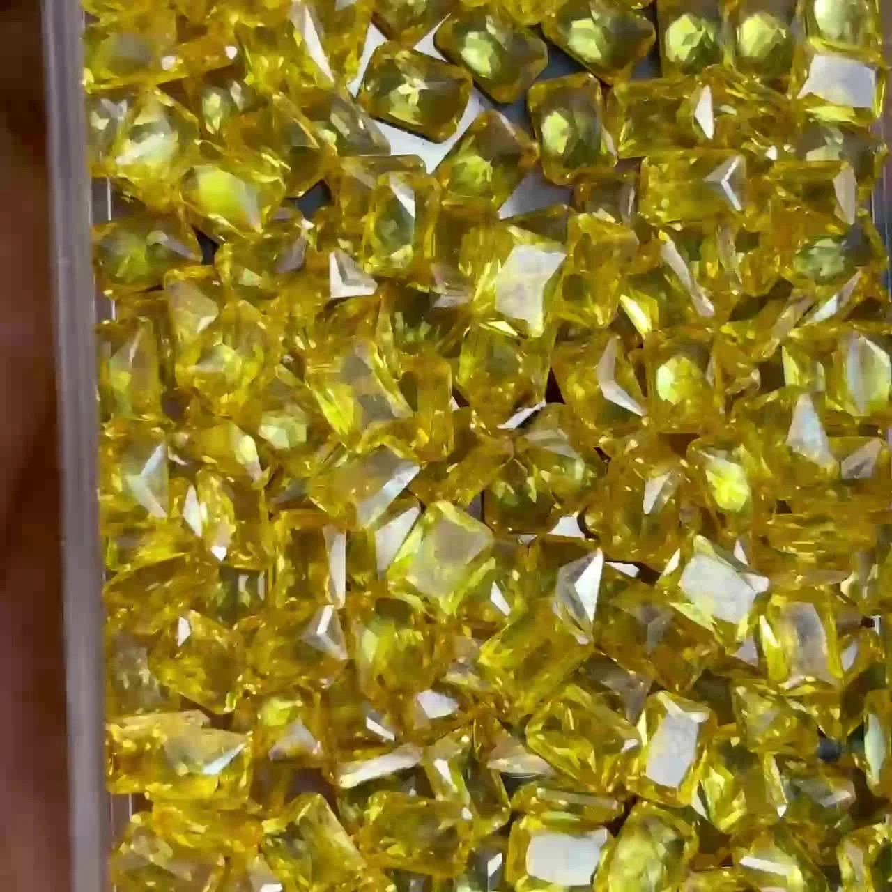 Natural Yellow Sapphire 50 Pcs Emerald Cut Certified Rare Loose Gemstone Lot