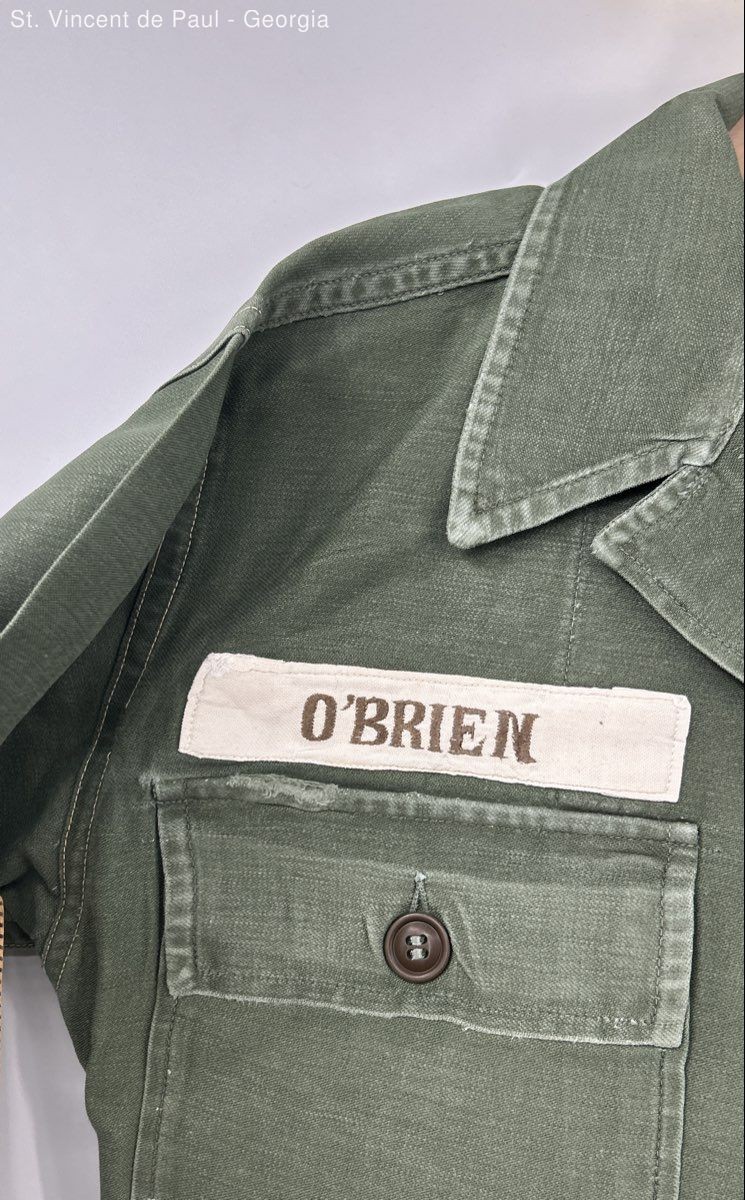 Vintage Military Og 107 Santeen Shirt Men's Size Large 60s Flaw