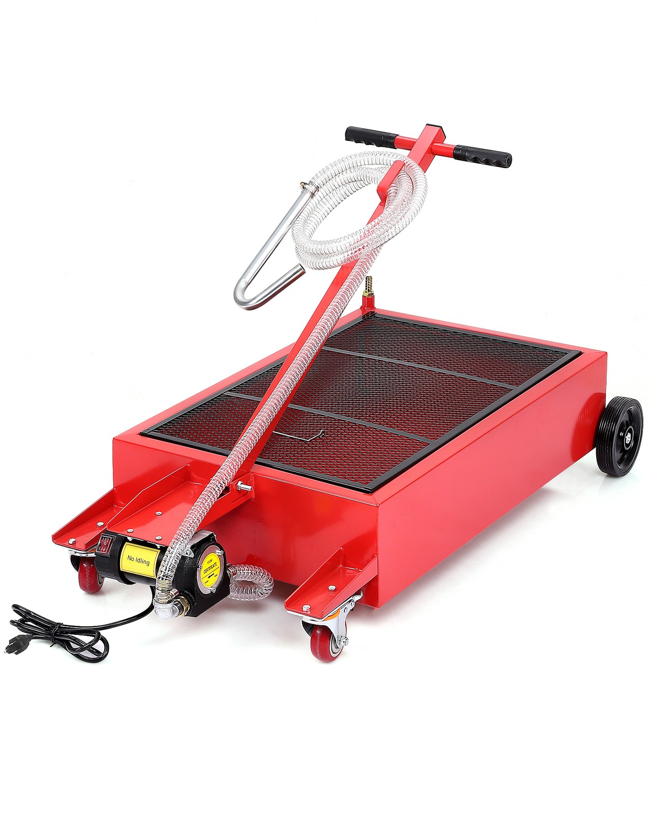 20 Gallon Electric Oil Drain Pan with 110V Pump Hose Low Profile Oil Drain Cart