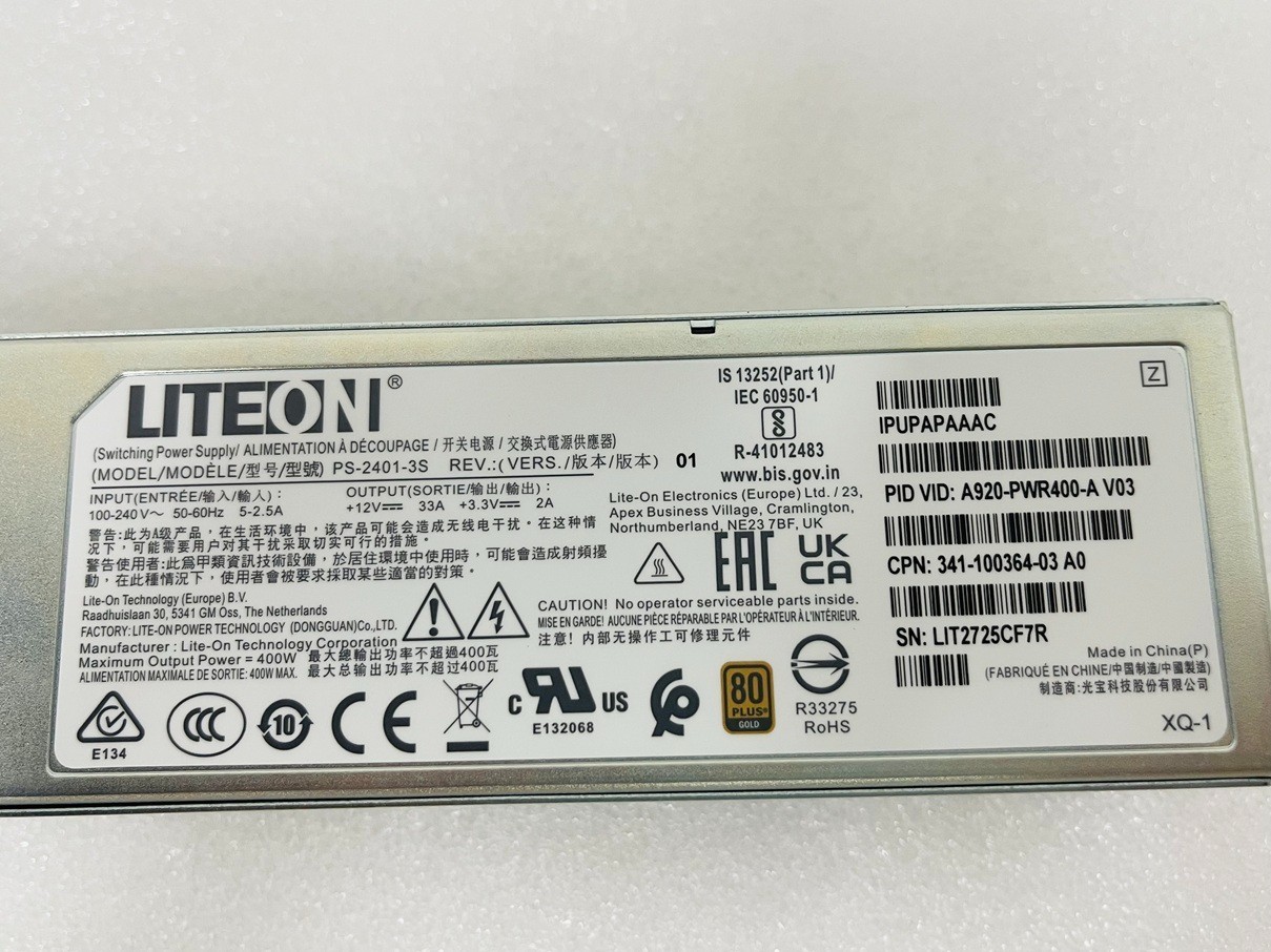 Cisco A920-PWR400-A 341-100364-03 400W AC Power Supply For ASR-920-12SZ-IM