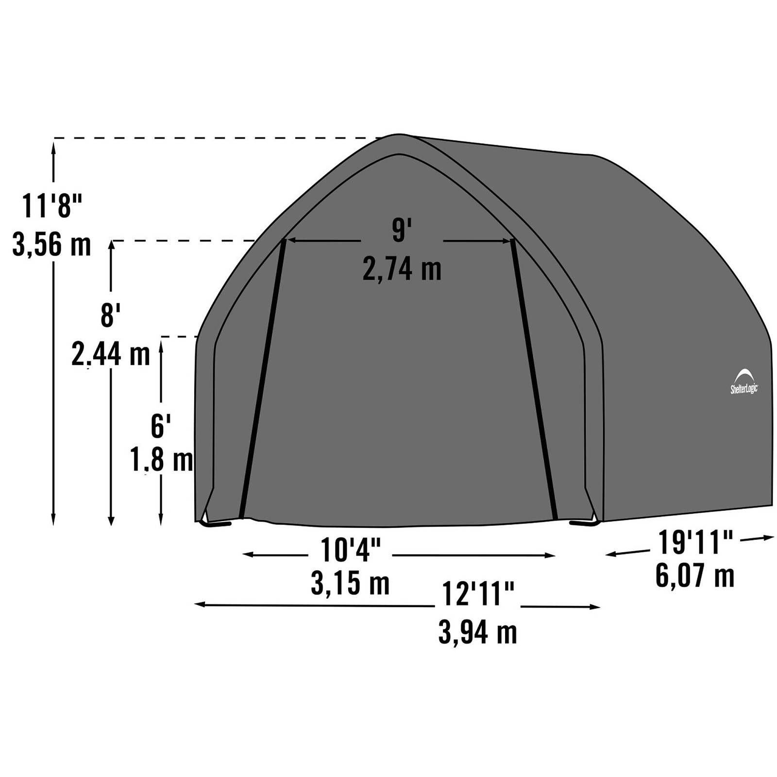 ShelterLogic Garage-in-a-Box for SUV/Truck Instant Shelter, 20ft.L x 13ft.W x