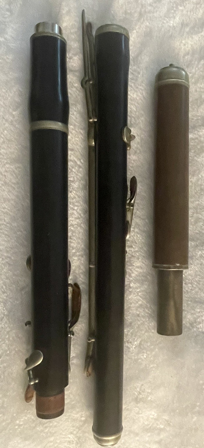 Old Early Antique G.S. Huller Melodia Germany Wooden Flute C L.P Grenadilla