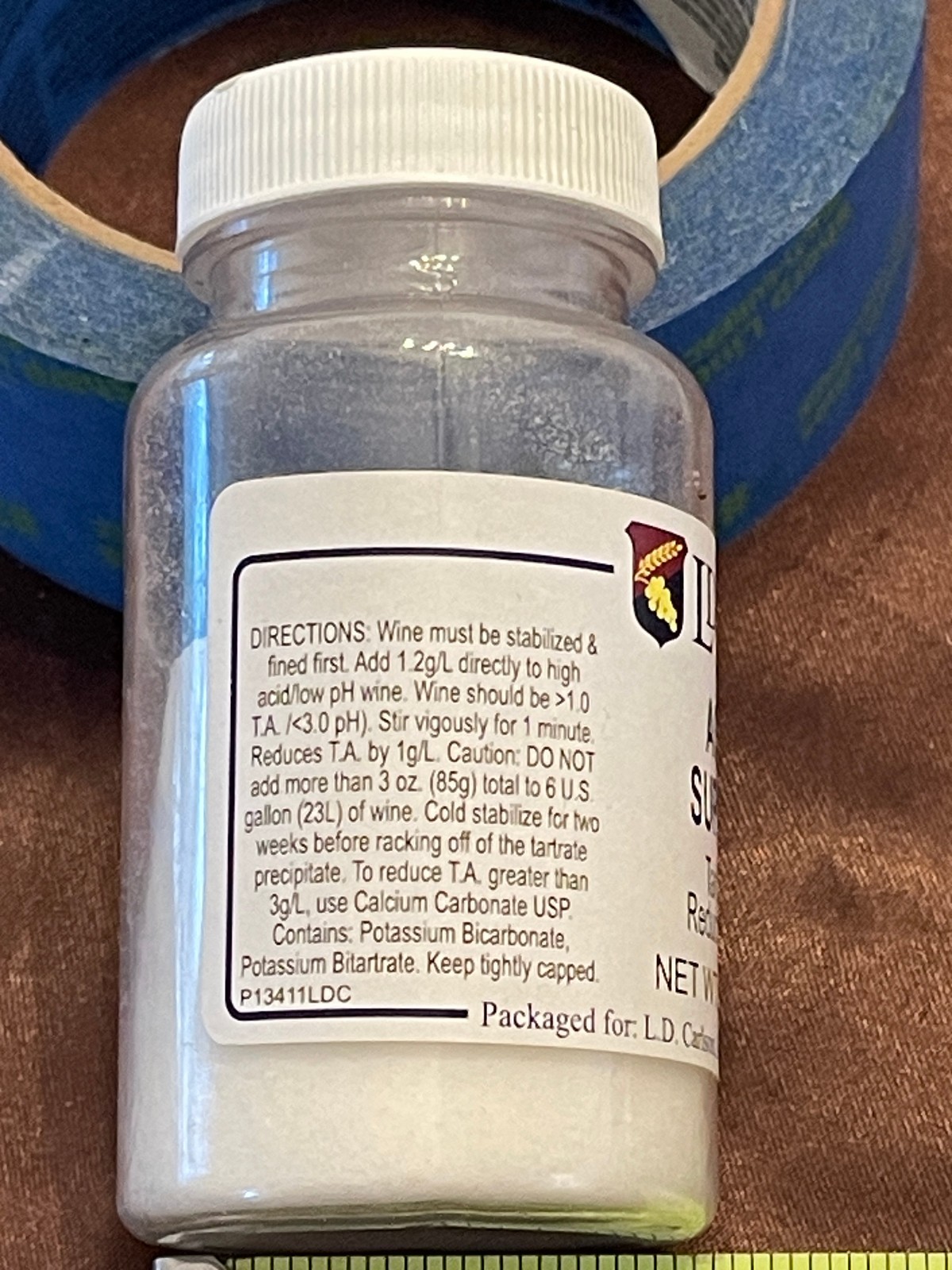 Acidex Super-K 3 Ounces for Reducing Tartaric Acid in Wine Making LD Carlson