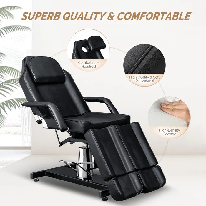 360° Swivel Tattoo Chair, Lash Chair Massage Table with 2 Adjustable Split Legs