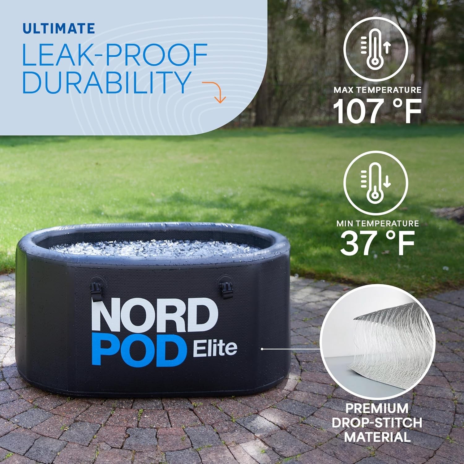 Lifepro NordPod Elite Cold Plunge Tub – Portable Ice Bath for Recovery & Therapy