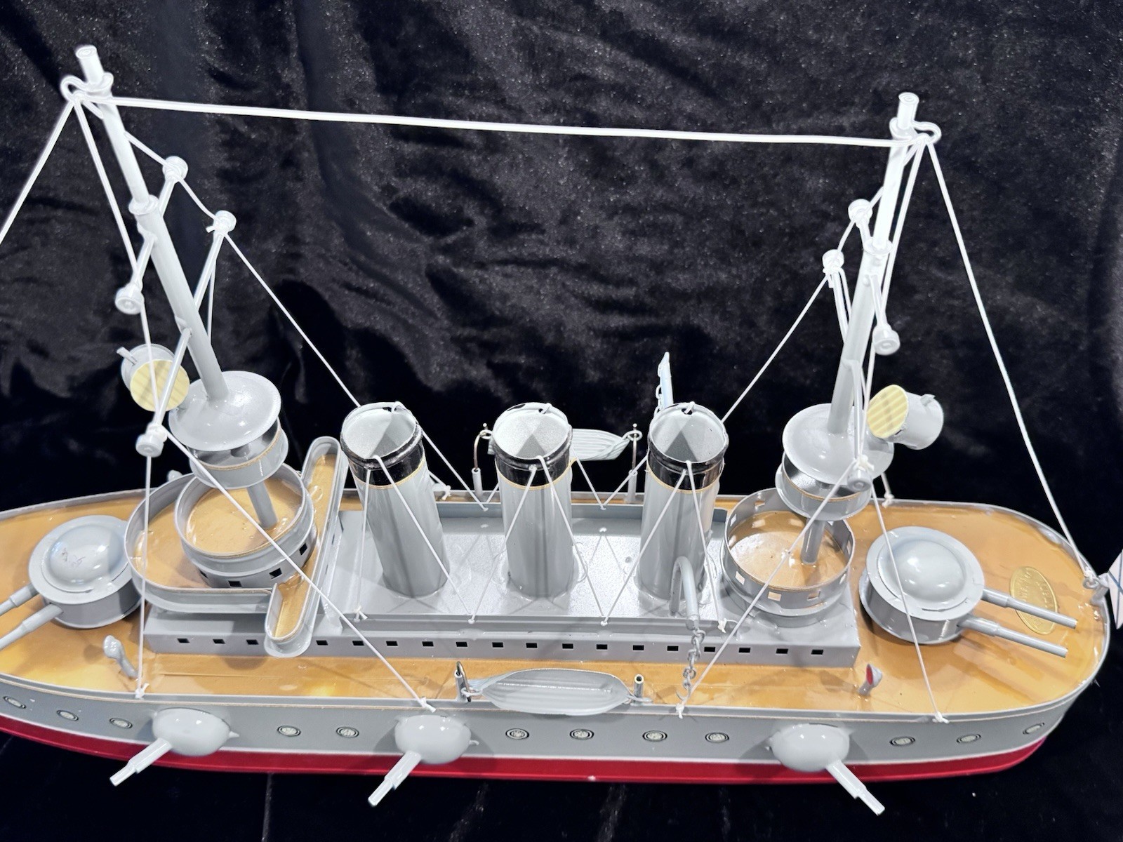 Tucher & Walther: Large Russian Battleship. Tin Reproduction c1970s