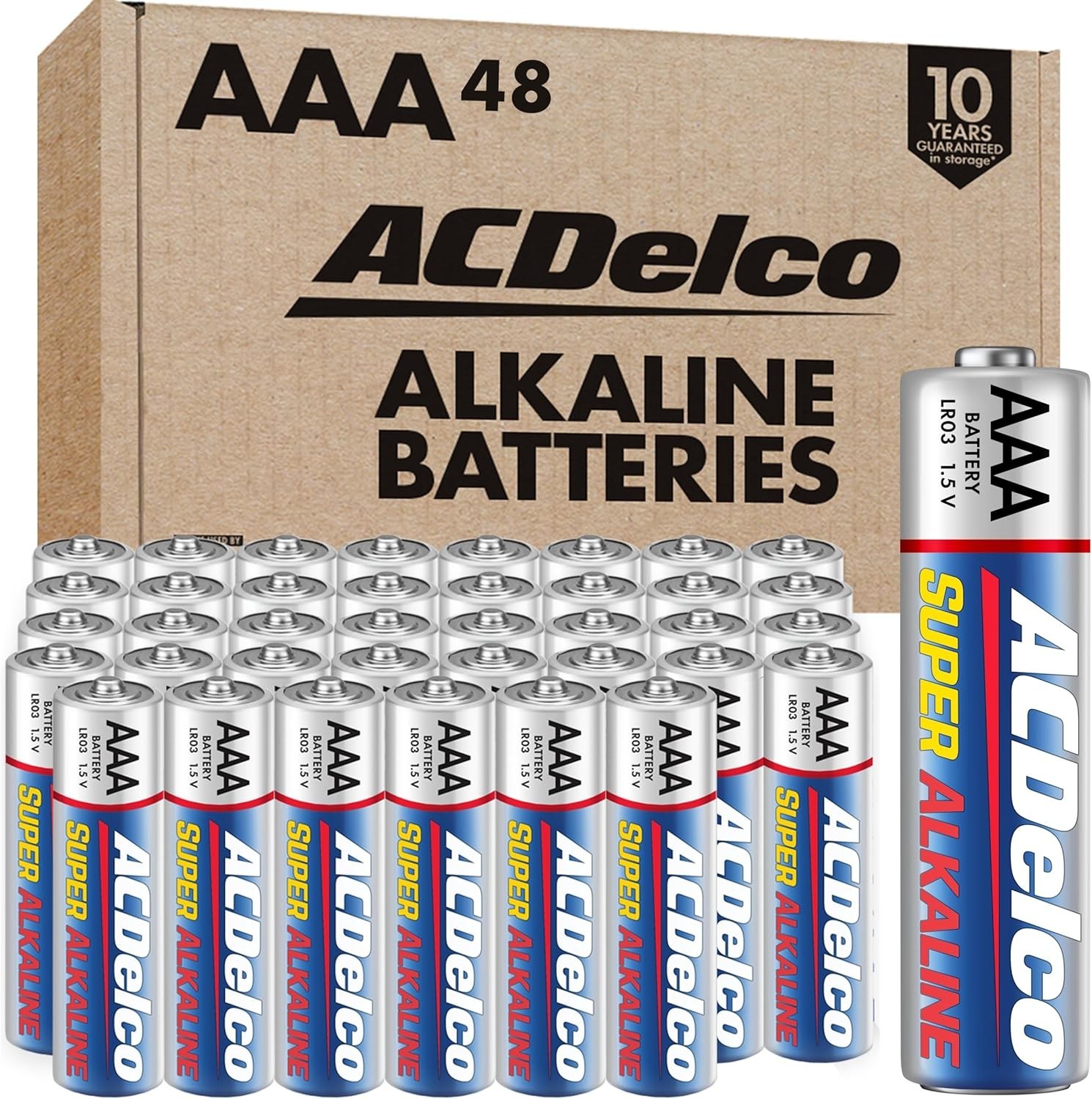 ACDelco AAA LR03 1.5V Super Alkaline Batteries, 48-Count