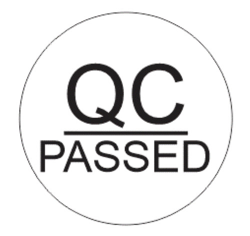 D7189 3/8" QC Quality Control Round Vinyl Inventory Label Dot Stickers