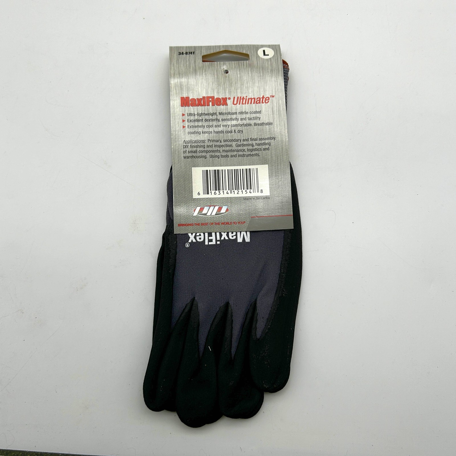 MaxiFlex Ultimate 34-874T Cut Resistant Gloves 9 Large Lightweight Nitrile 12prs