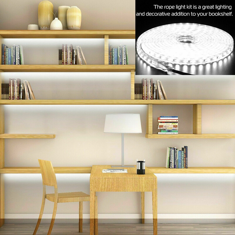 110V 5050 LED Strip Light Flexible Tape Lighting Rope Home Outdoor With US Plug