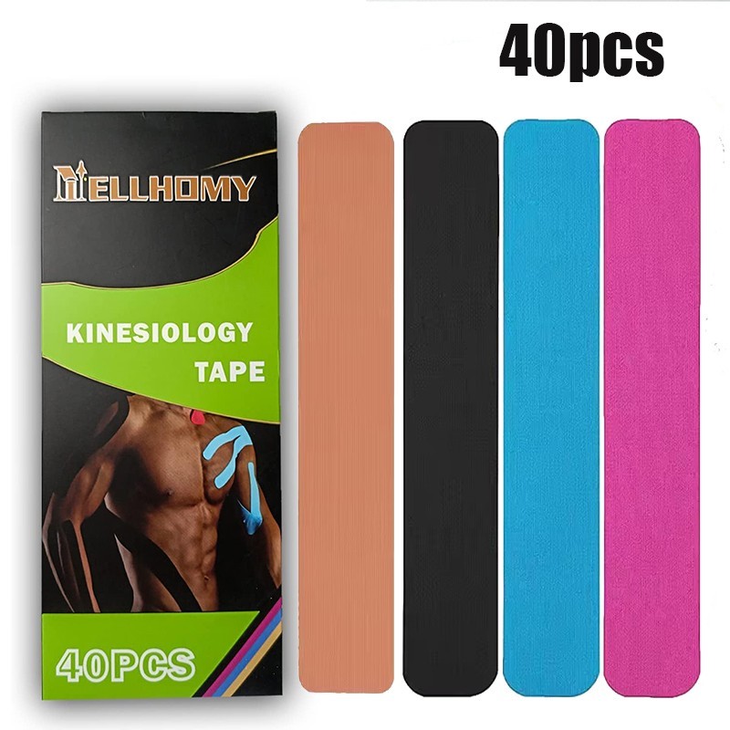40 Strips Precut Kinesiology Tape Elastic Athletic Tape for Support and Recovery