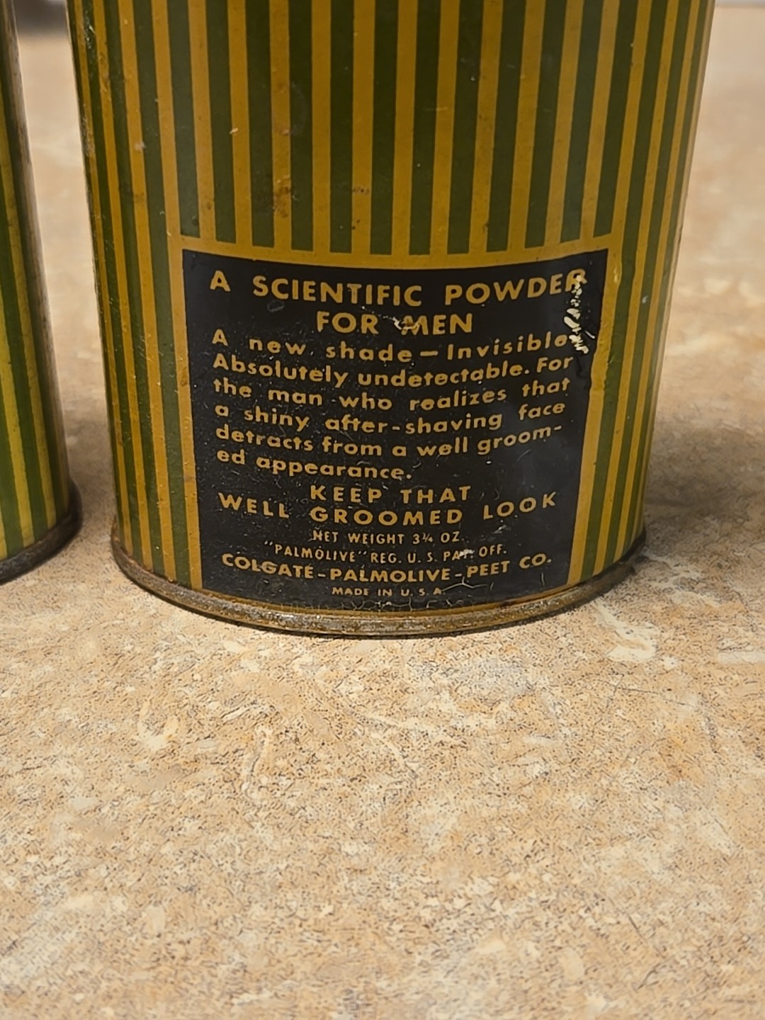 Two Different Size Vintage Palmolive Aftershave Talc ￼