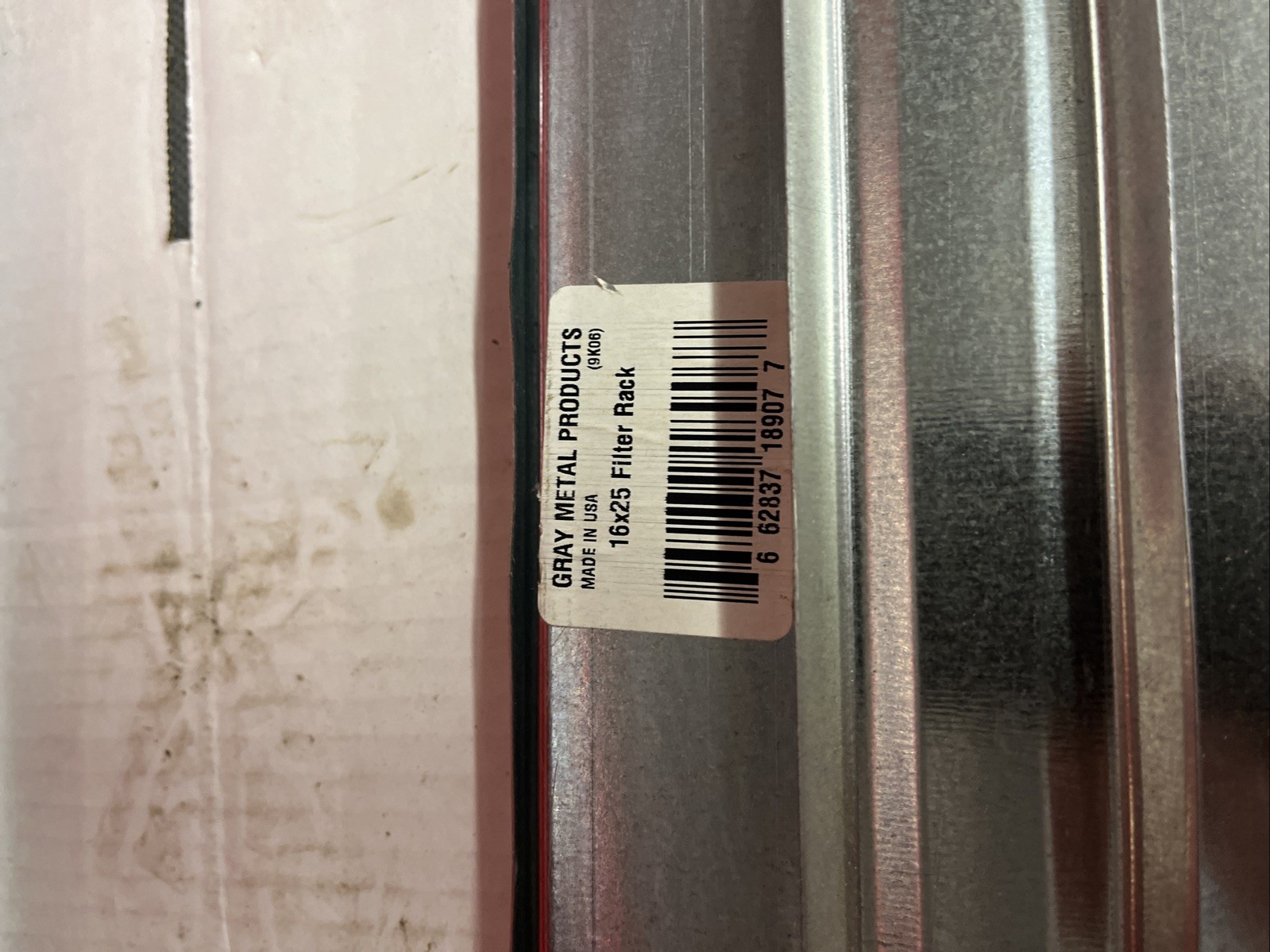 GRAY Manufacturing Duct Filter Rack 16x25"x1"