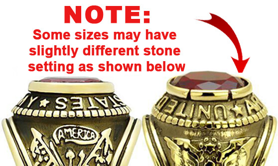 US Army Ring United States Armed Forces Military Rings Surplus of Silver & Gold