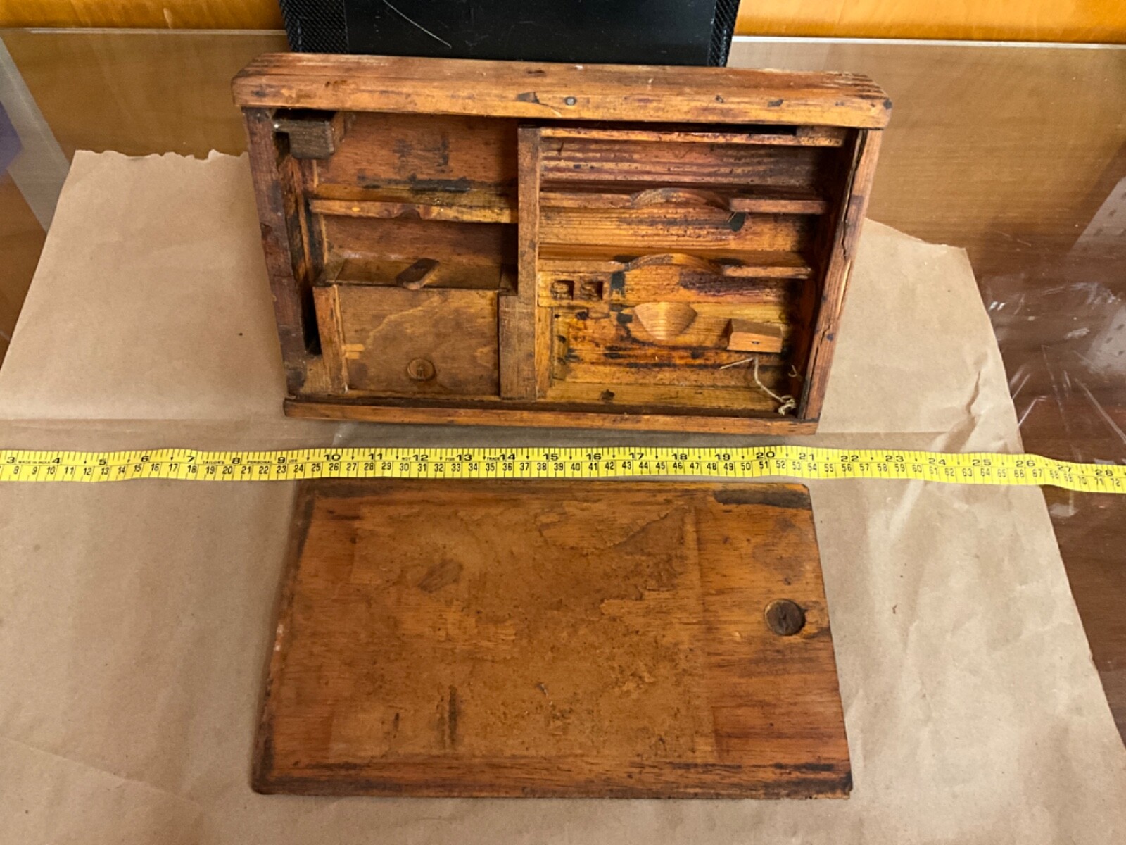 RUSSIAN MAXIM WWII WOOD CRATE TOOL BOX KIT EMPTY BOX ONLY MILITARIA PRIMITIVE