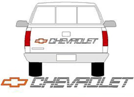 CHEVROLET Fleet Side or Stepside Bed TAILGATE DECAL 90-91 Style