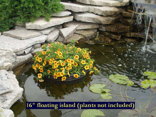 16" Floating Island Pond Planter -water garden-koi-self watering-aquatic plants