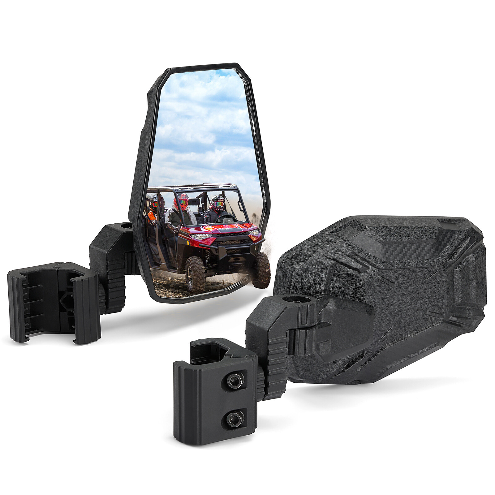 UTV Rear View Side Mirrors Breakaway For Polaris General XP 1000 Can Am Defender