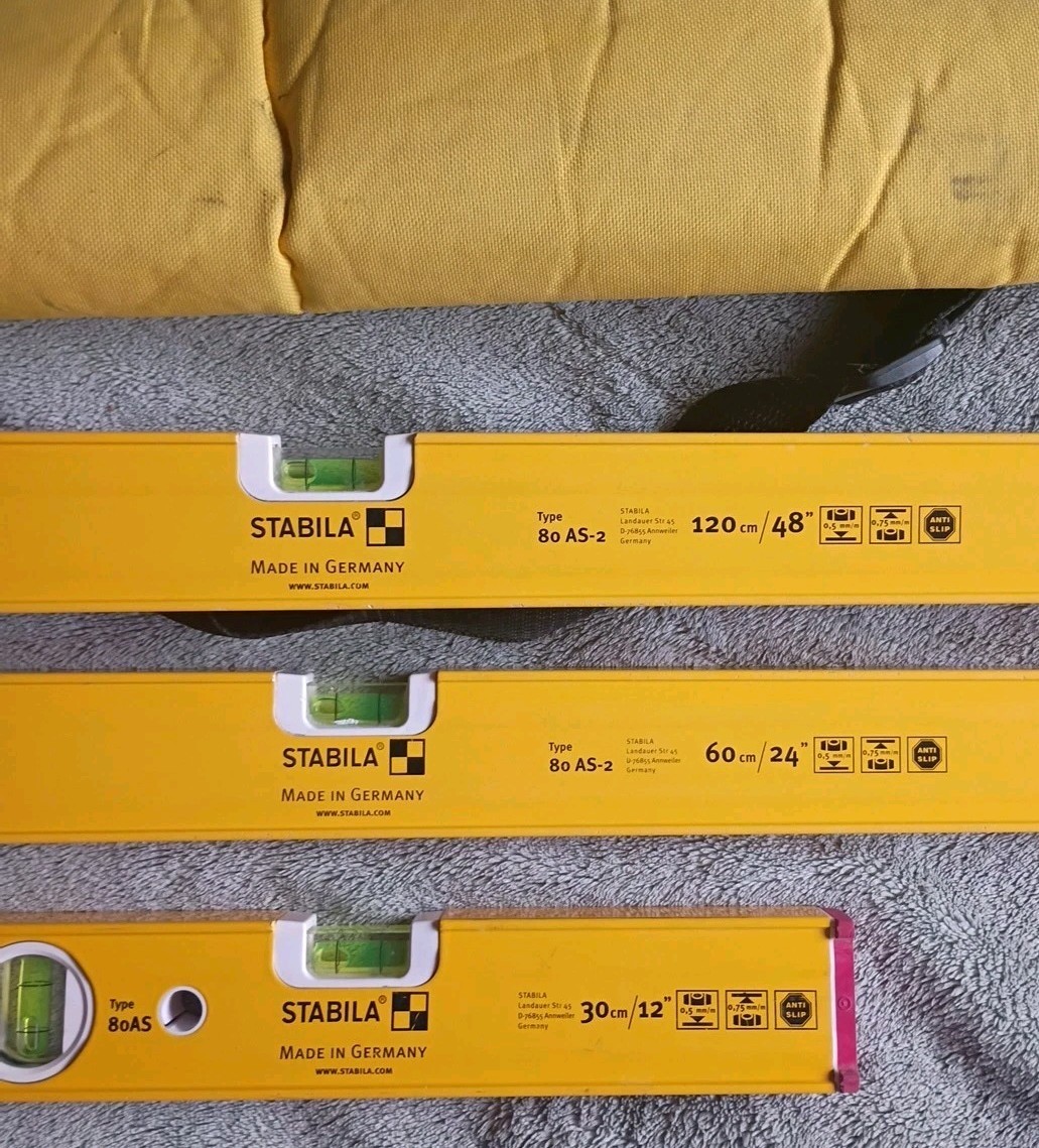 Stabila 3-piece 80AS 80 AS-2 48" 24", 12" Level Set